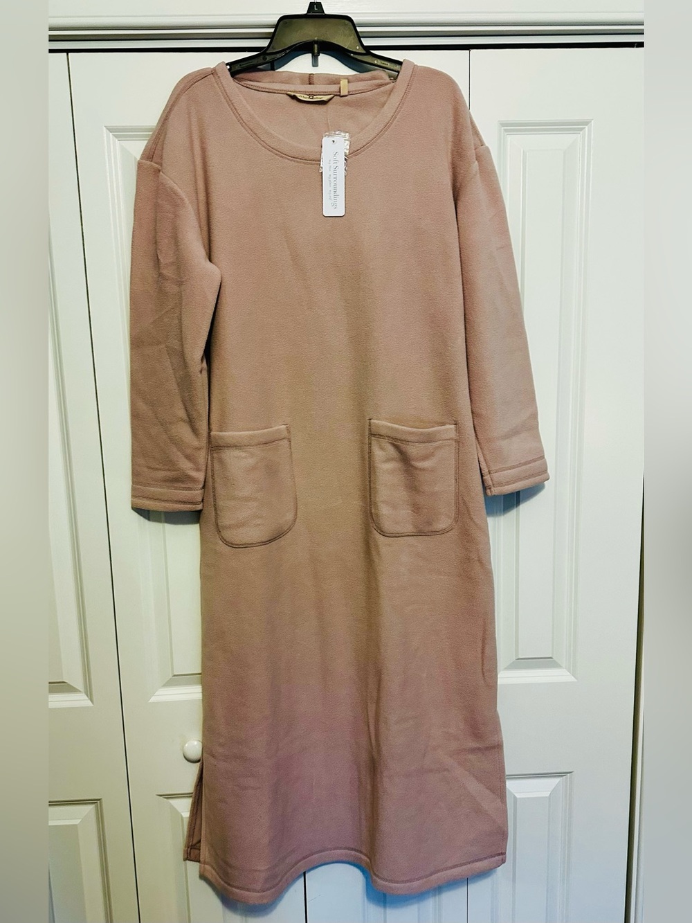 Soft Surroundings Dusty Rose loungewear with removable cowl neck. NWT